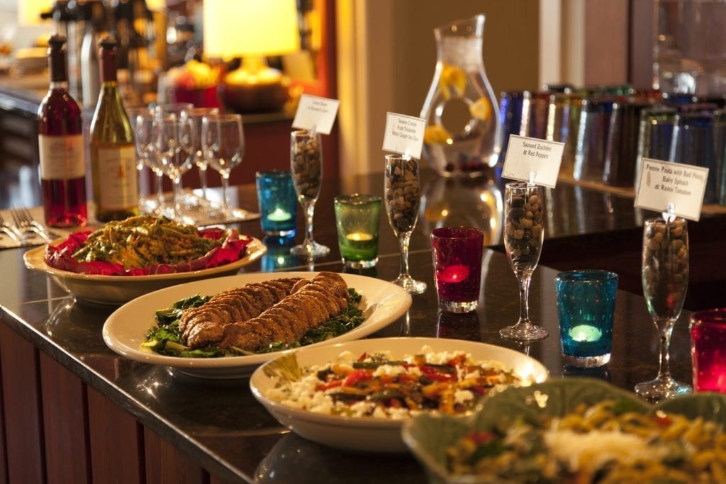 Brewery Gulch Inn's wine hour buffet