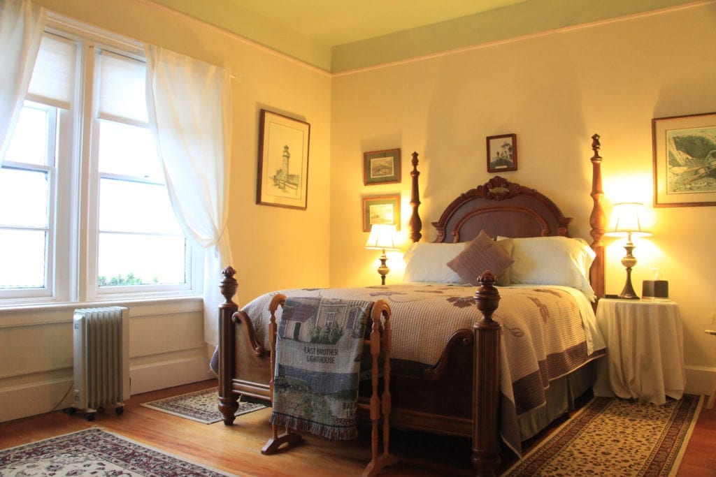West Brother guest room at East Brother Light Station