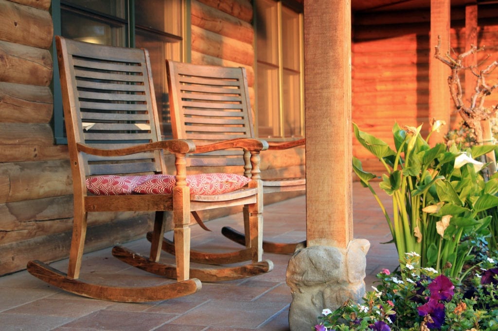 Front porch of the Purple Orchid Wine Country Resort & Spa