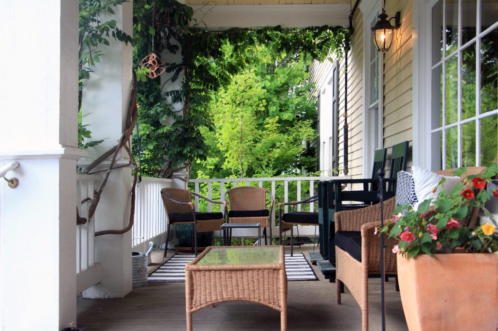 Front porch of the McCloud Hotel