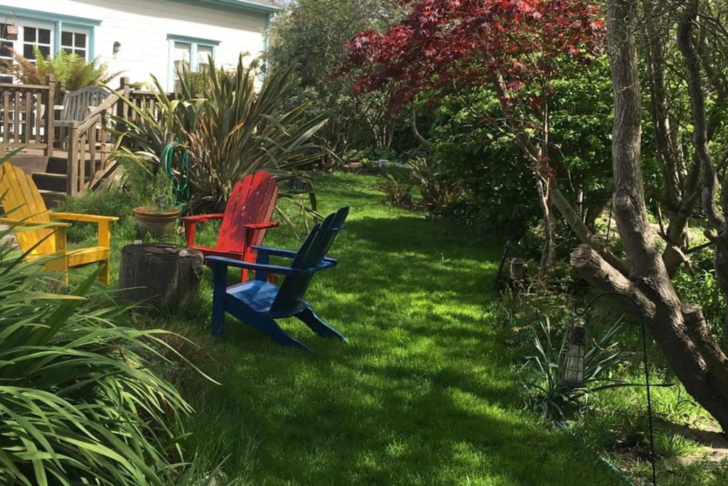 Backyard garden at the Pescadero Creek Inn