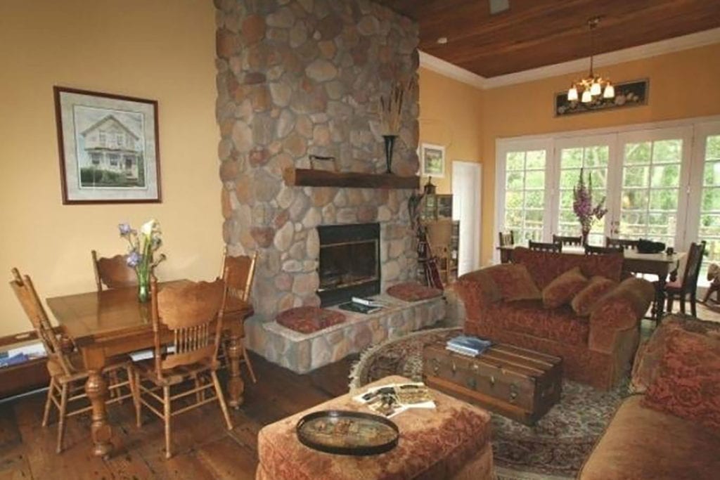 Breakfast served by the fire at Pescadero Creek Inn