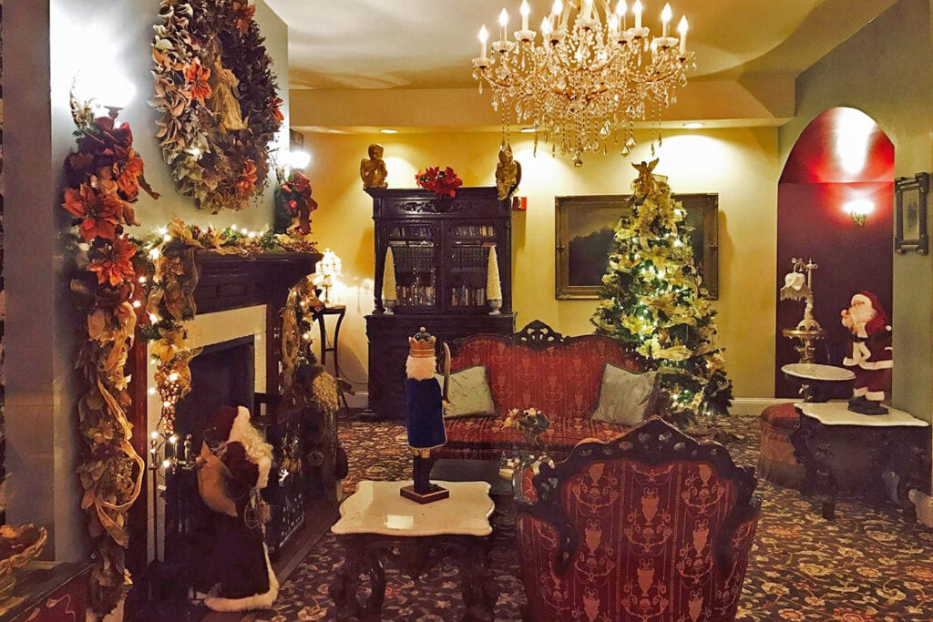 Queen Anne Hotel decorated for the holidays