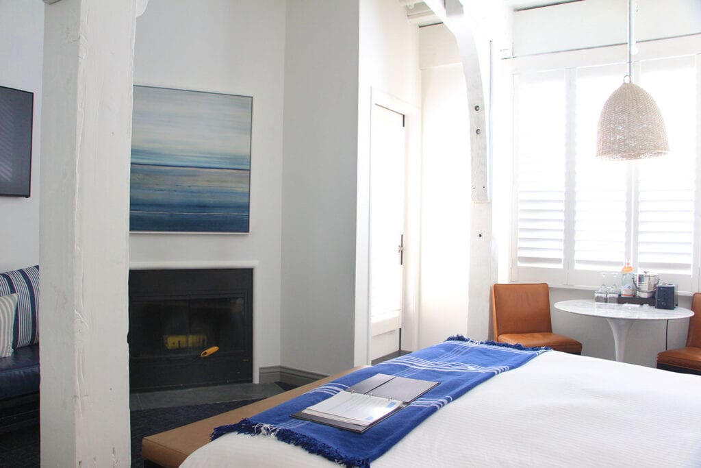 Guest room at Waters Edge Hotel