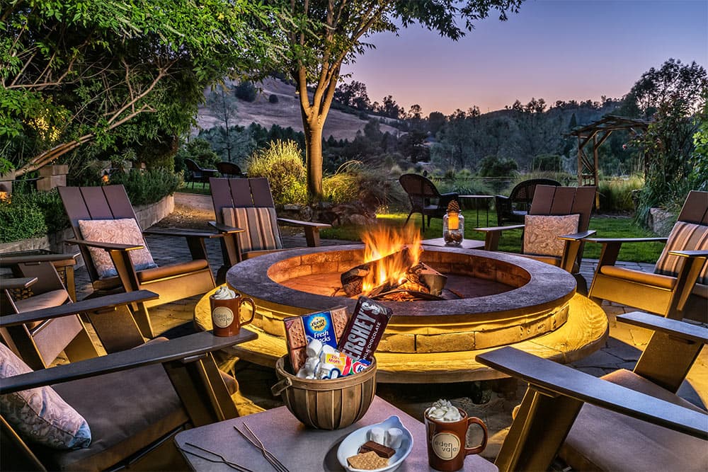 Fire pit at Eden Vale Inn