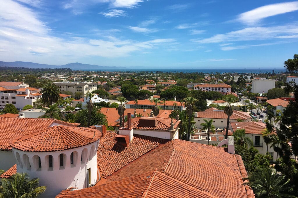 View from the tower of the Santa Barbara County Courthouse