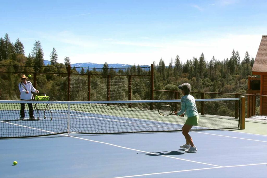 One of the two tennis courts at Courtwood Inn