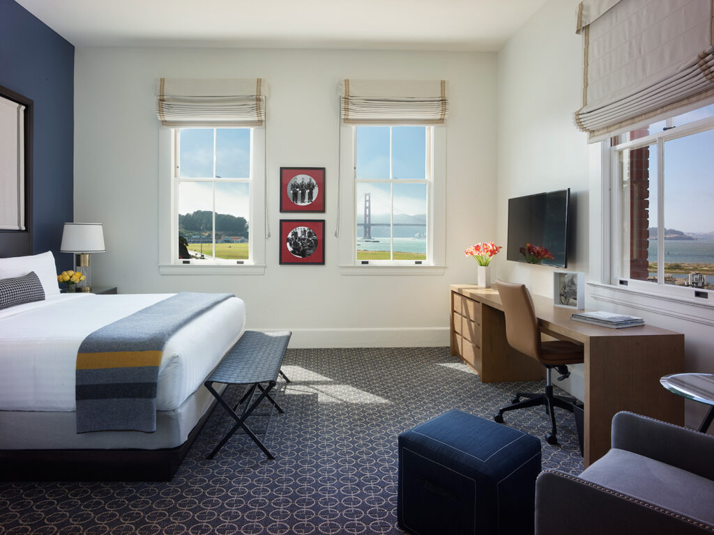 Golden Gate Bridge view from one of the suites at Lodge of the Presidio