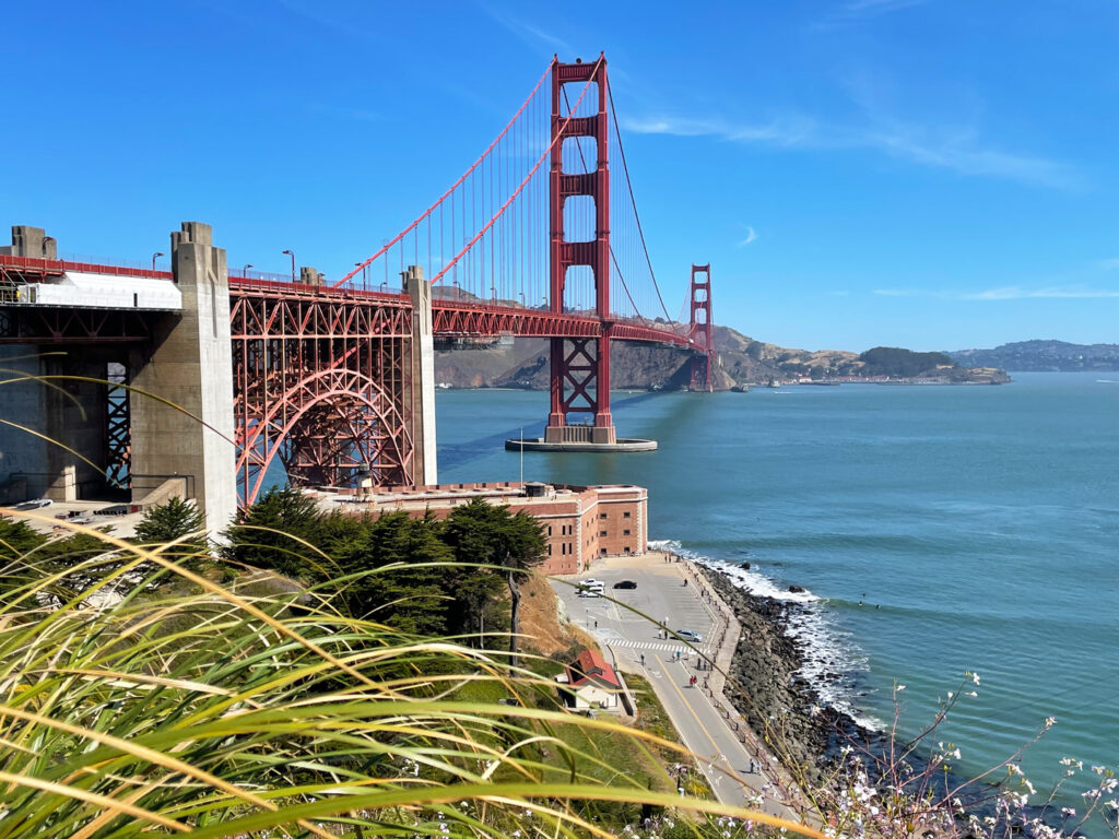 View of Fort Point National Historic Site and Golden Gate Bridge
