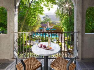 Balcony view from the Tuscany Suite at Kenwood Inn & Spa