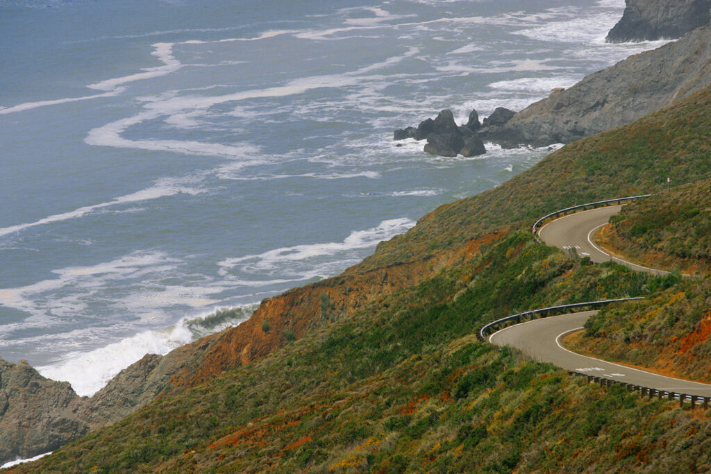 The road to Mount Tamalpais in Marin County
