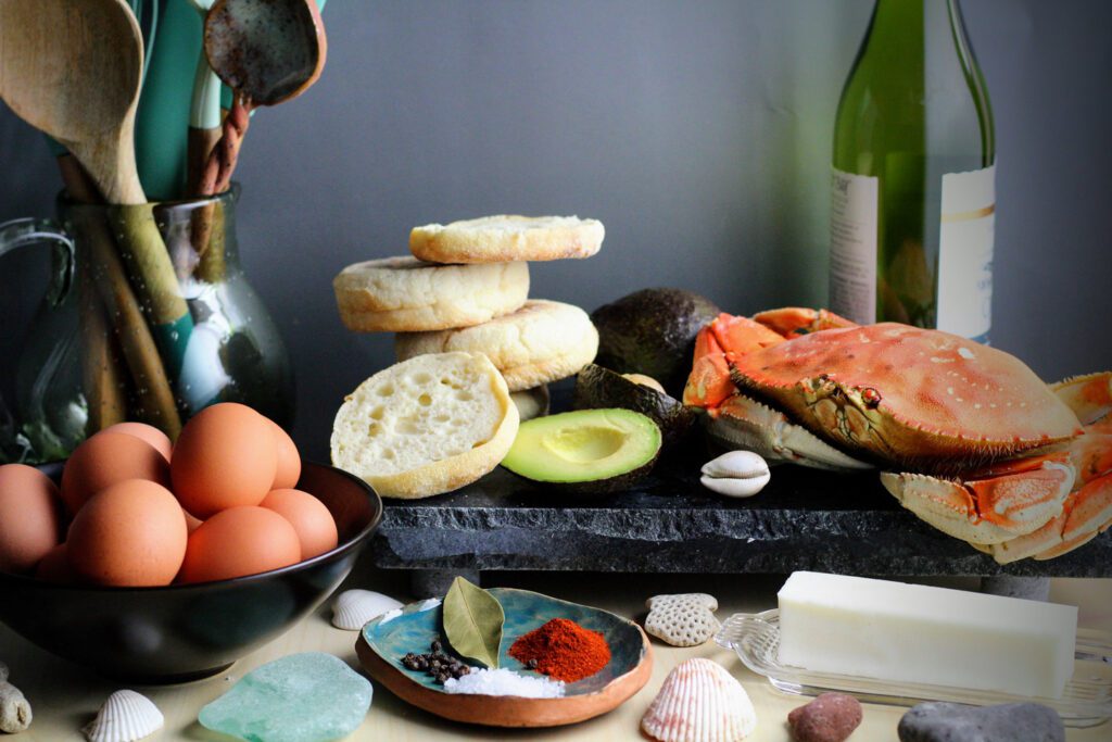 Ingredients for Dungeness Crab Benedict 