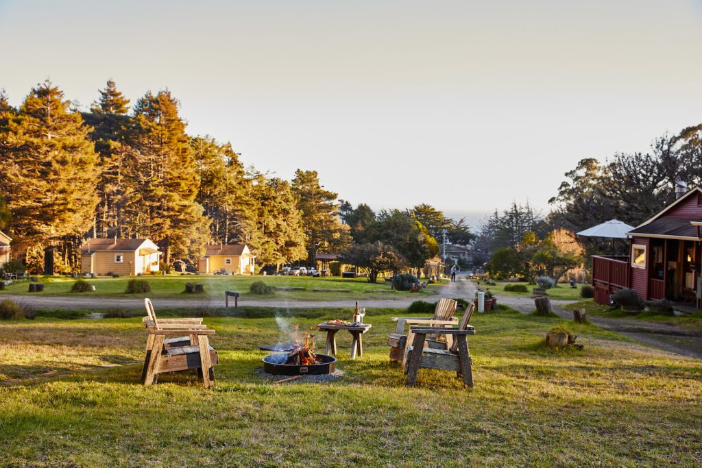 Fire pit at Mar Vista Farm + Cottages