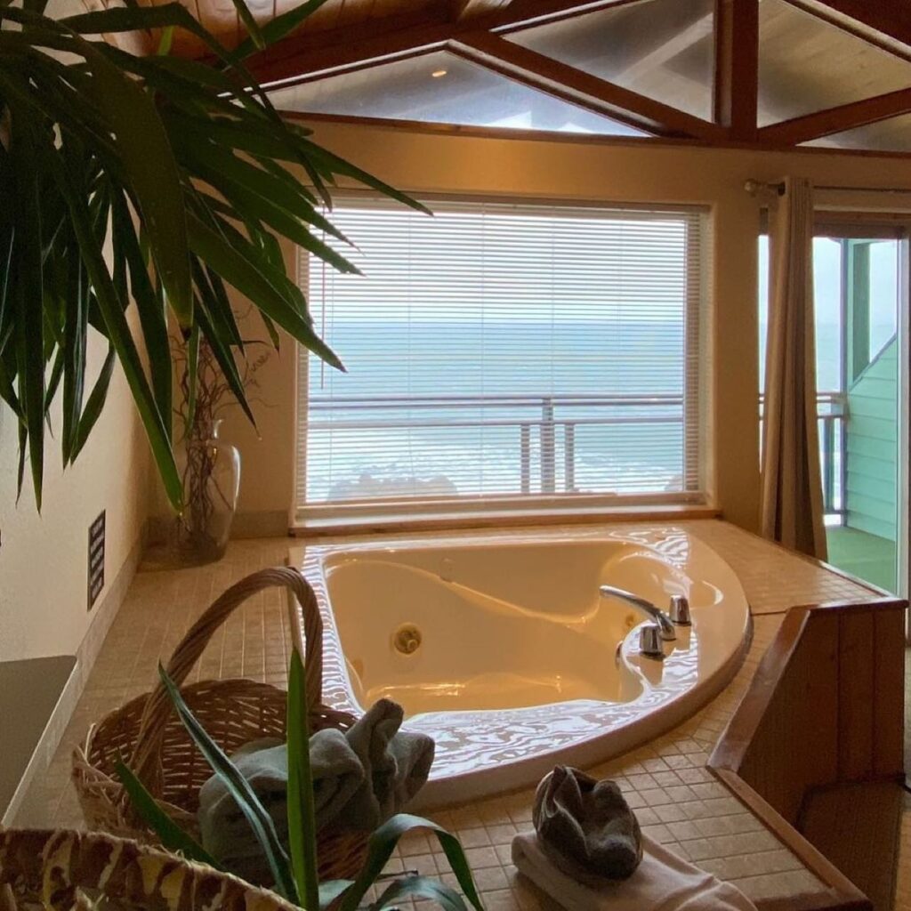 View from a jetted tub at Inn at the Lost Coast