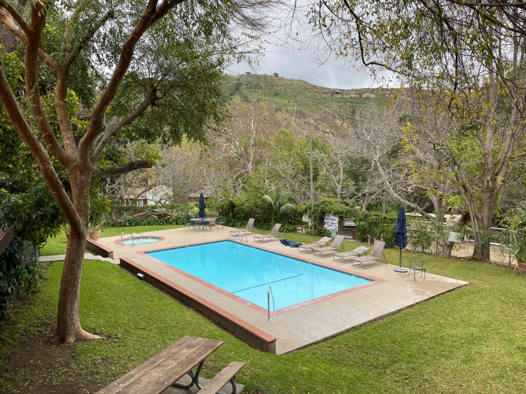 Swimming pool at hot tub at Circle Bar B