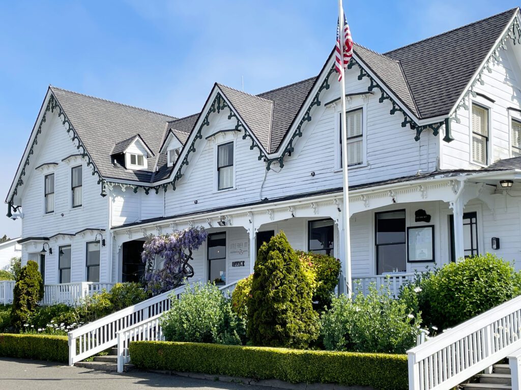 Exterior of the Little River Inn featuring the original 1853 Victorian