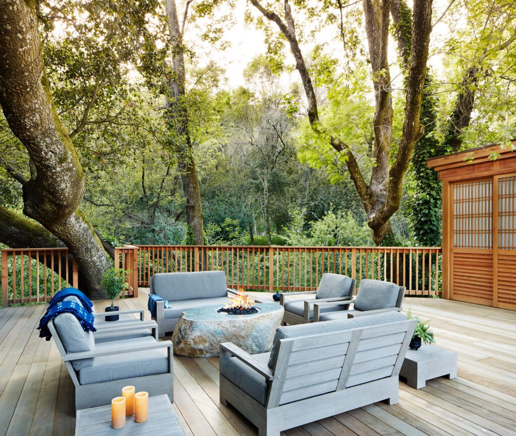 Moon deck fire pit at the Gaige House