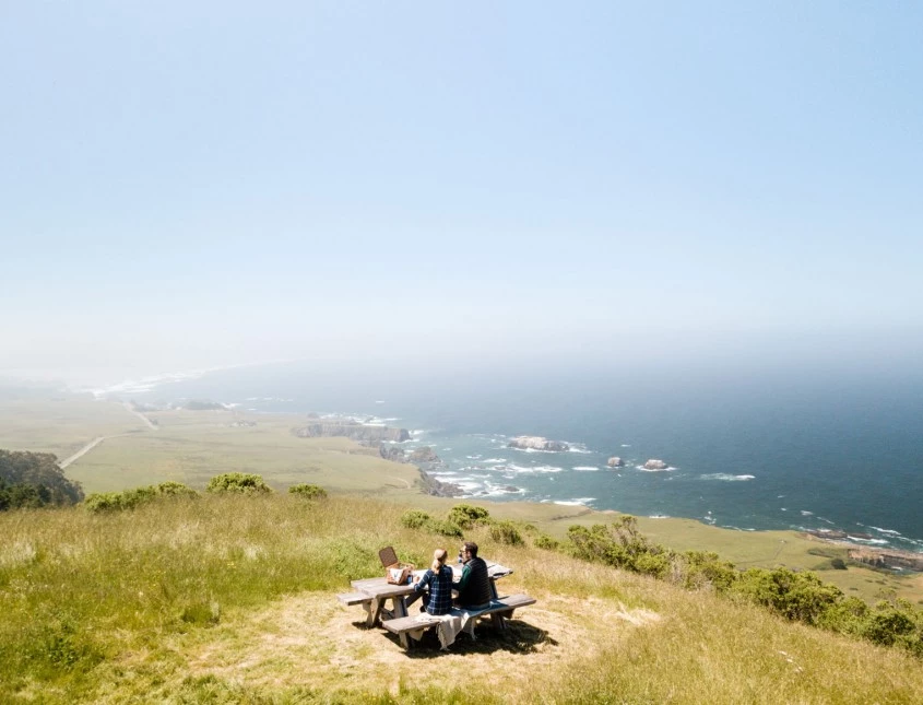 Picnic spot along the ridge lines at The Inn at Newport Ranch