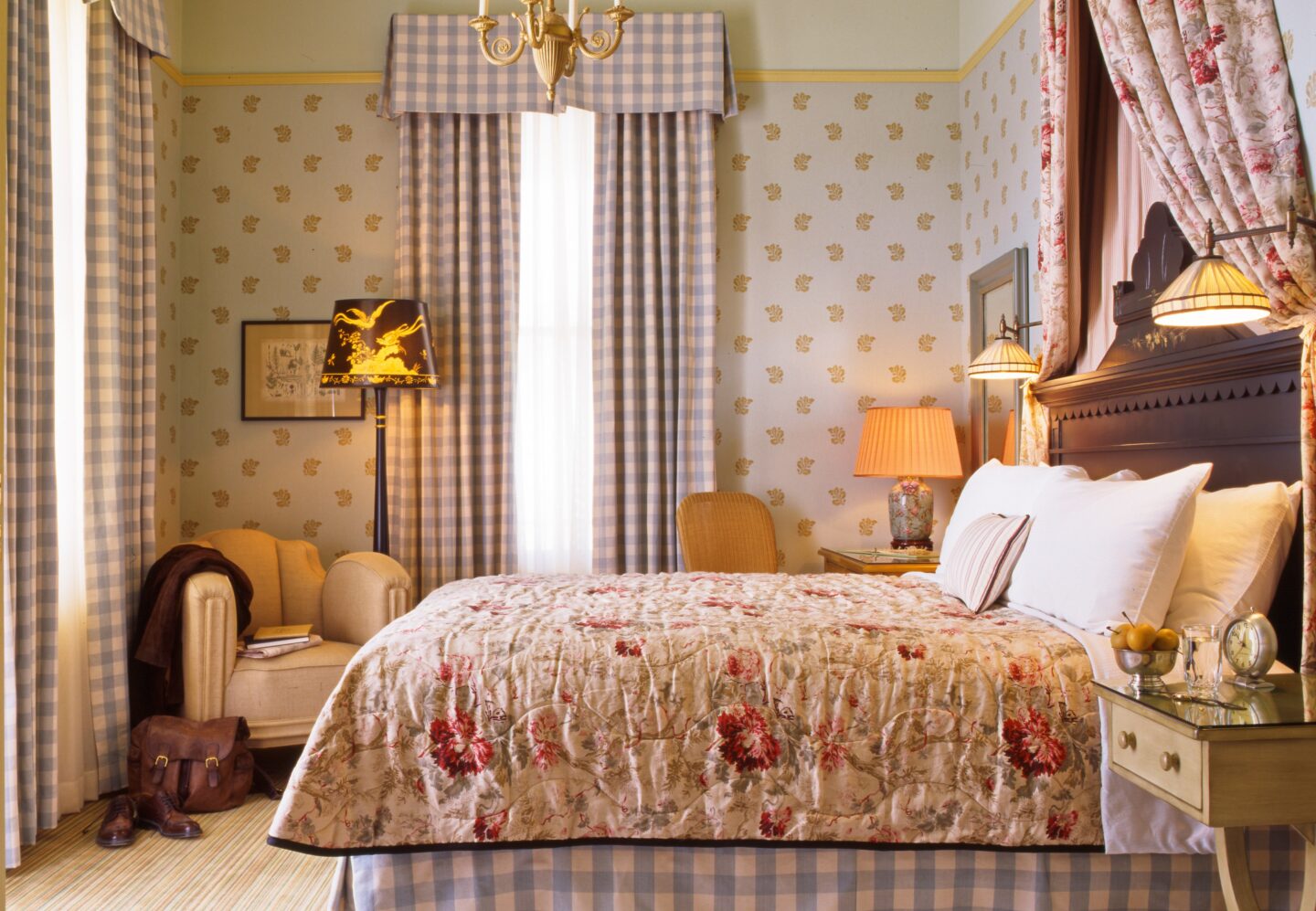 Guest room at the Tallman Hotel