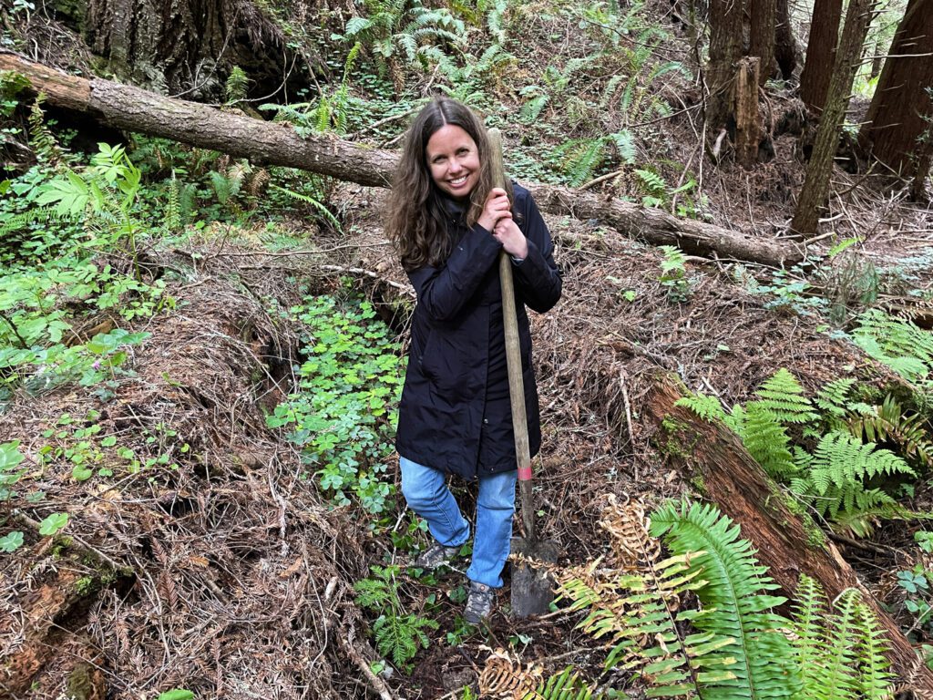 Planting a tree at The Inn at Newport Ranch