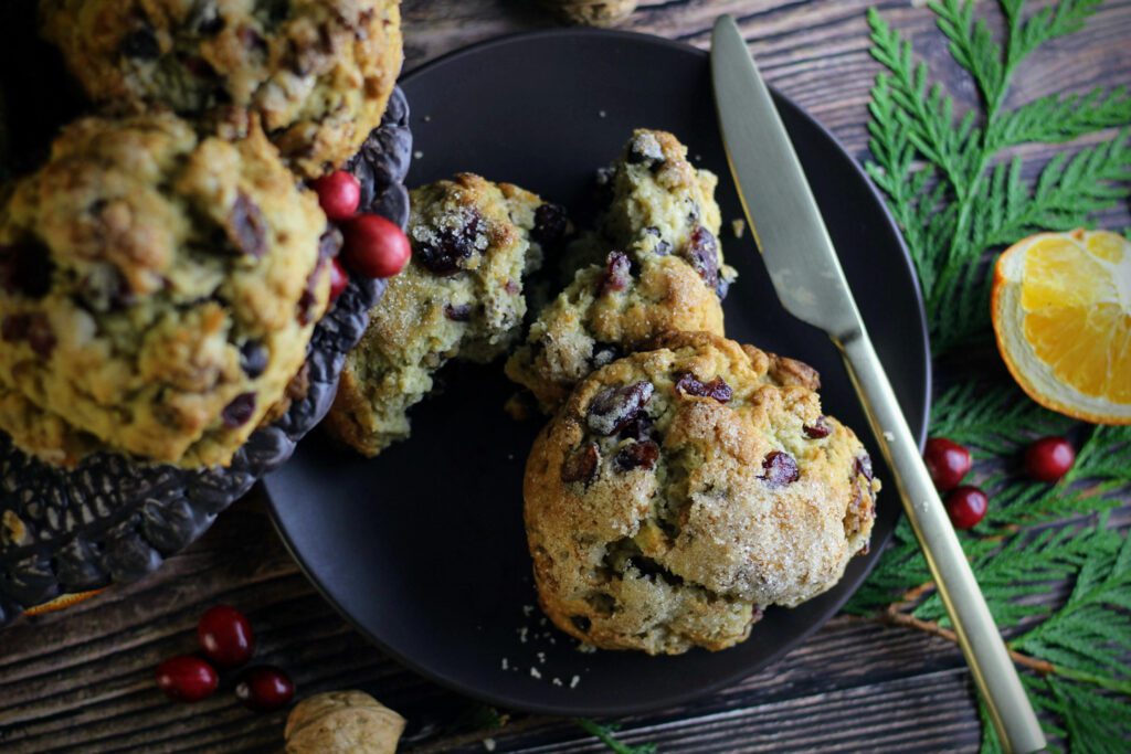 Orange Cranberry Chocolate Chip Toasted Walnut Scones