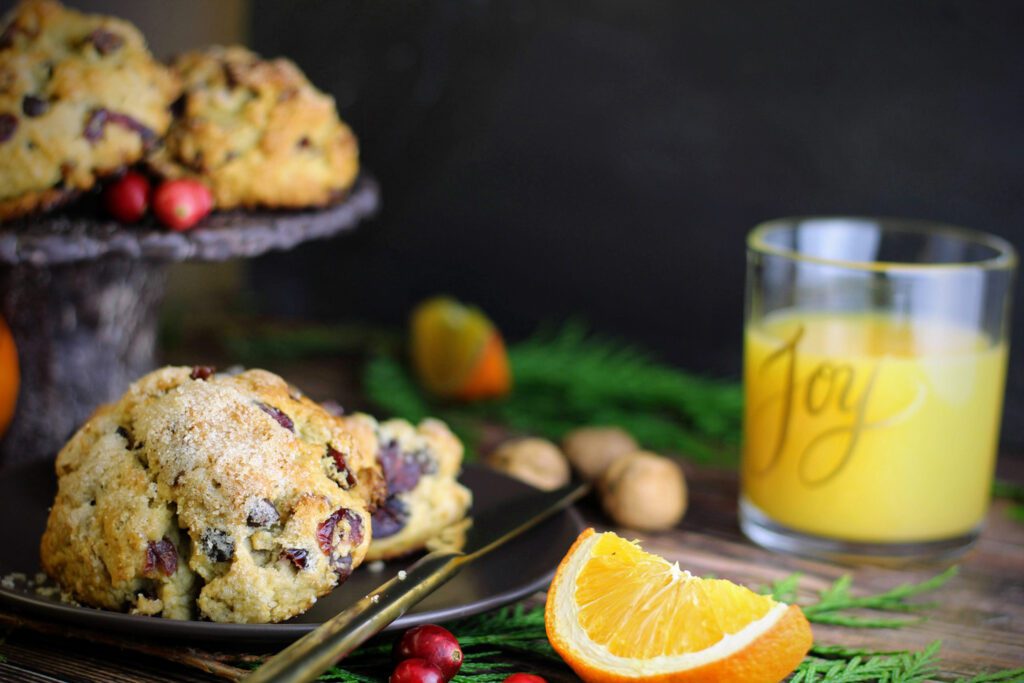 Orange Cranberry Chocolate Chip Toasted Walnut Scones
