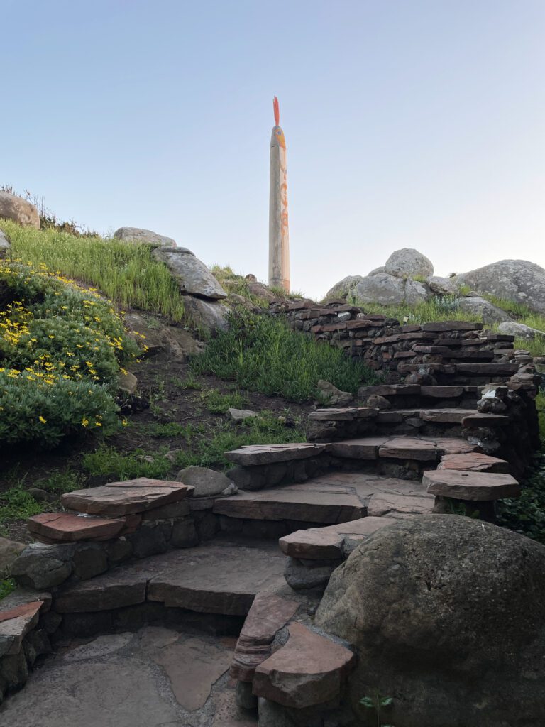 to the Bufano Peace Statue Monument at Timber Cove Resort
