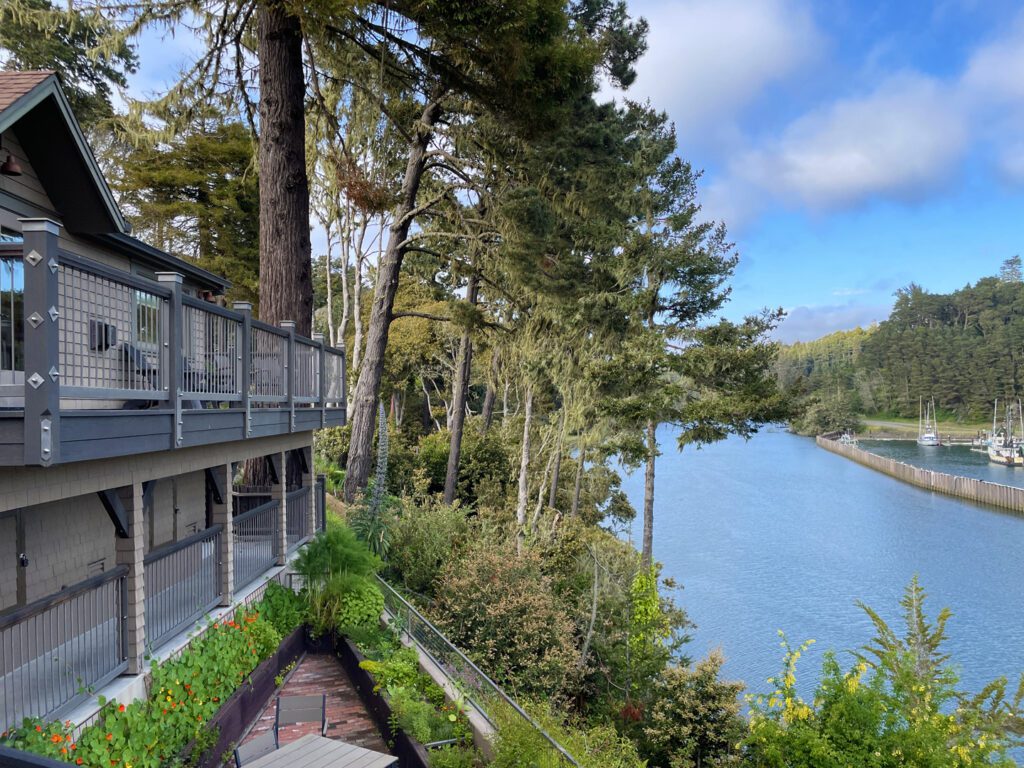 View of the river from Noyo Harbor Inn