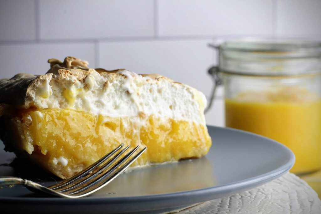 Classic Lemon Meringue Pie made with Simpson House Inn Lemon Curd