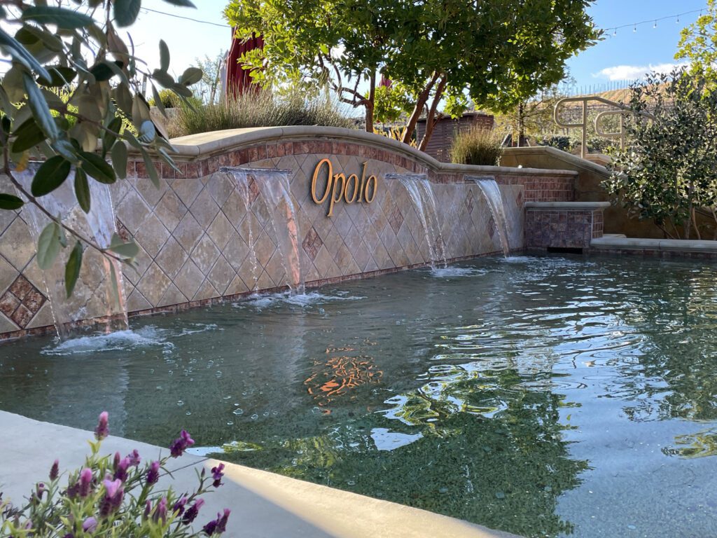 Fountain outside the tasting room at Opolo Vineyards