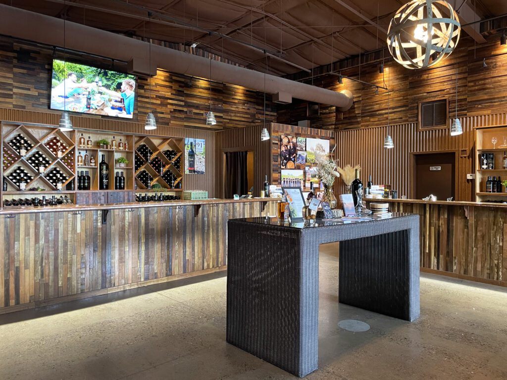 Interior of the tasting room