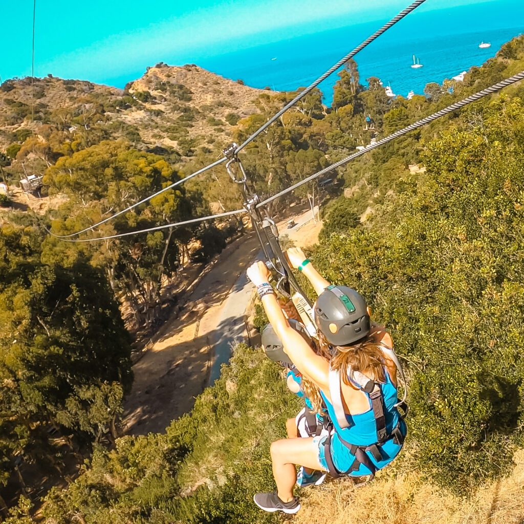 Zip lining on Catalina Island