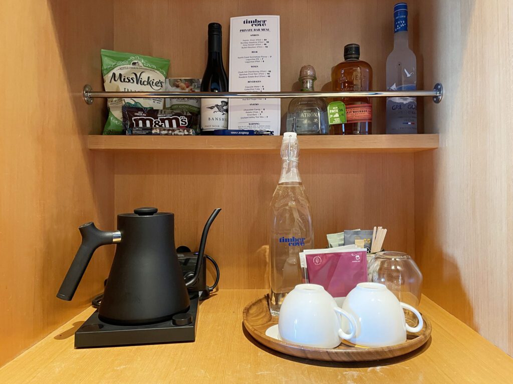 Honor bar at TImber Cove Resort