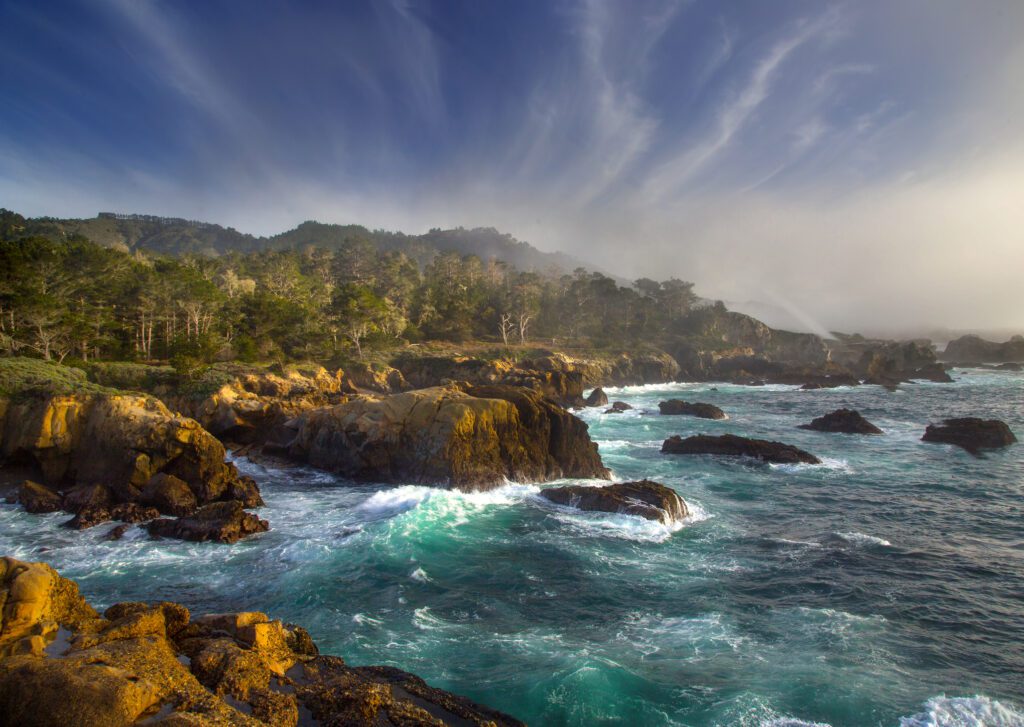 The rocky coastline at Point Lobos State Natural Reserve