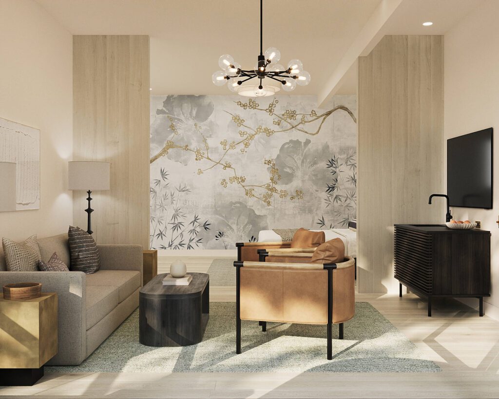 Newly renovated Enso Suite at the Gaige House