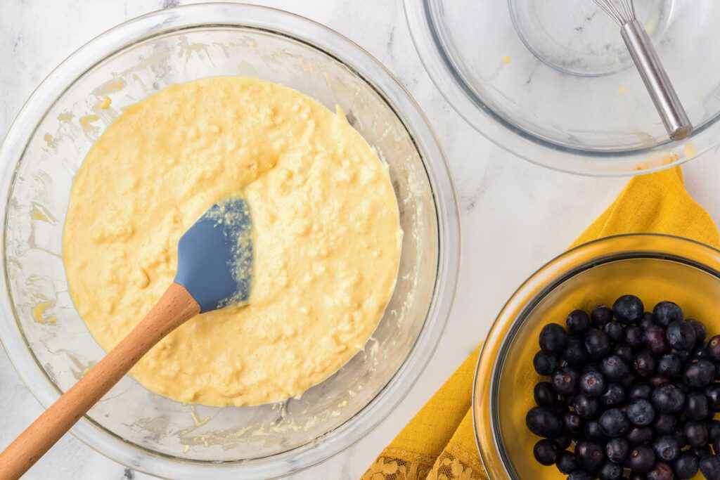 Combined the wet and dry ingredients in a bowl