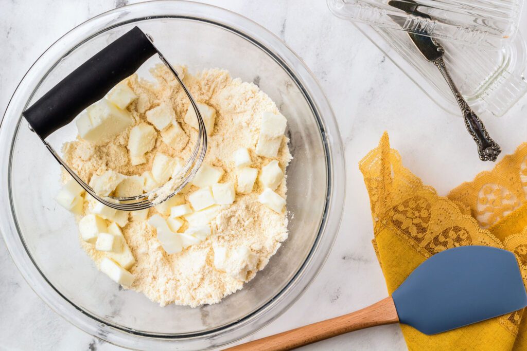 Cutting butter into the dry ingredients