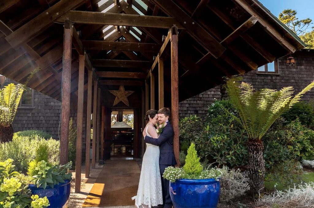 Wedding couple at Brewery Gulch Inn
