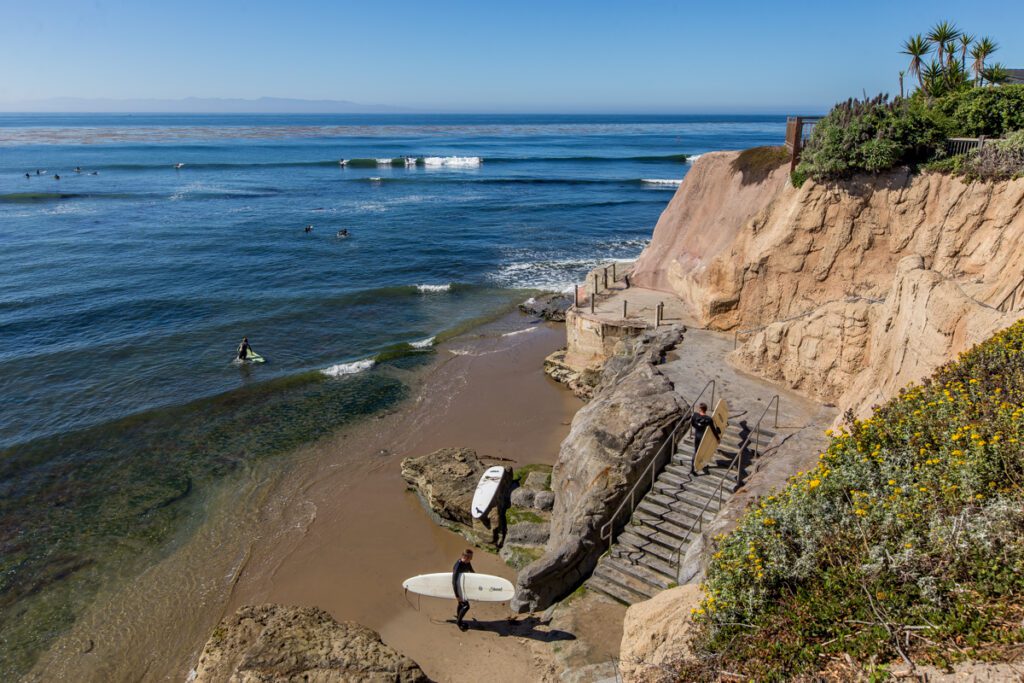 Surfers at Pleasure Point