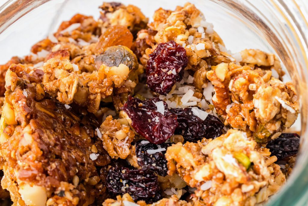 Closeup photo of the granola