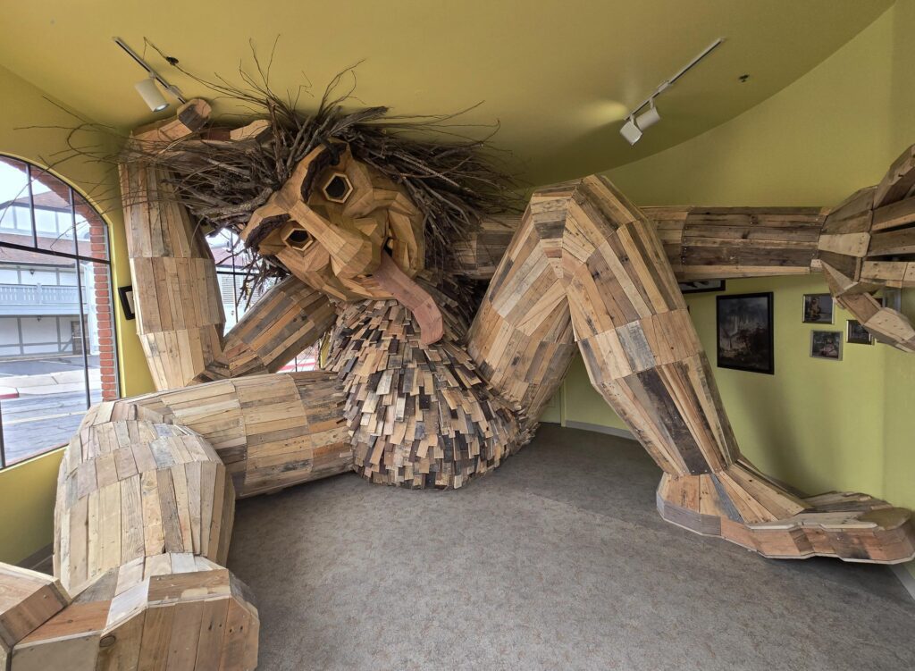 Thomas Dambo Troll at the California Nature Art Museum in Solvang