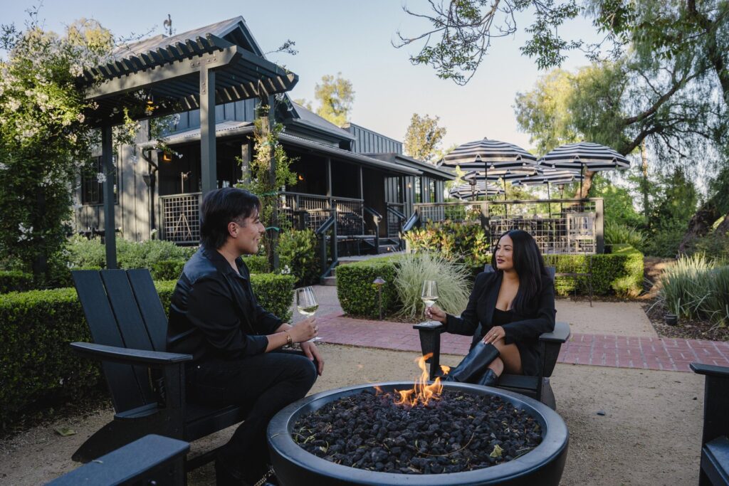 Outdoor fire pit at The Victor Restaurant and Bar in Santa Ynez