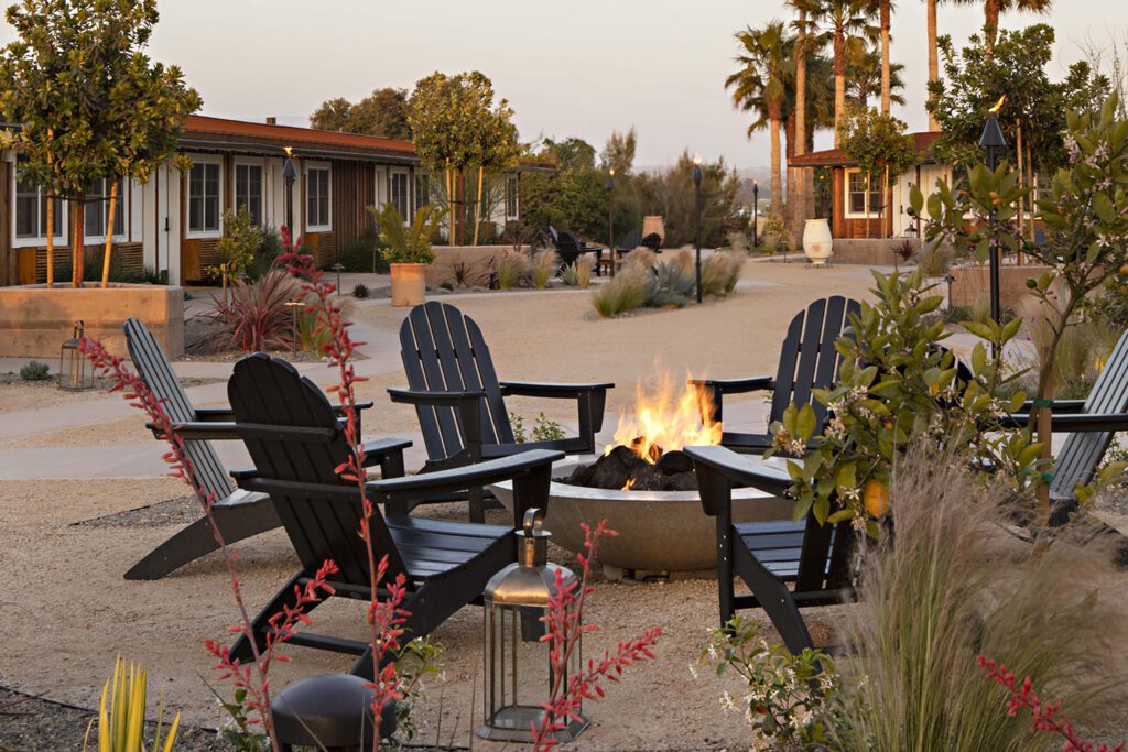 Courtyard fire pit at Skyview Los Alamos
