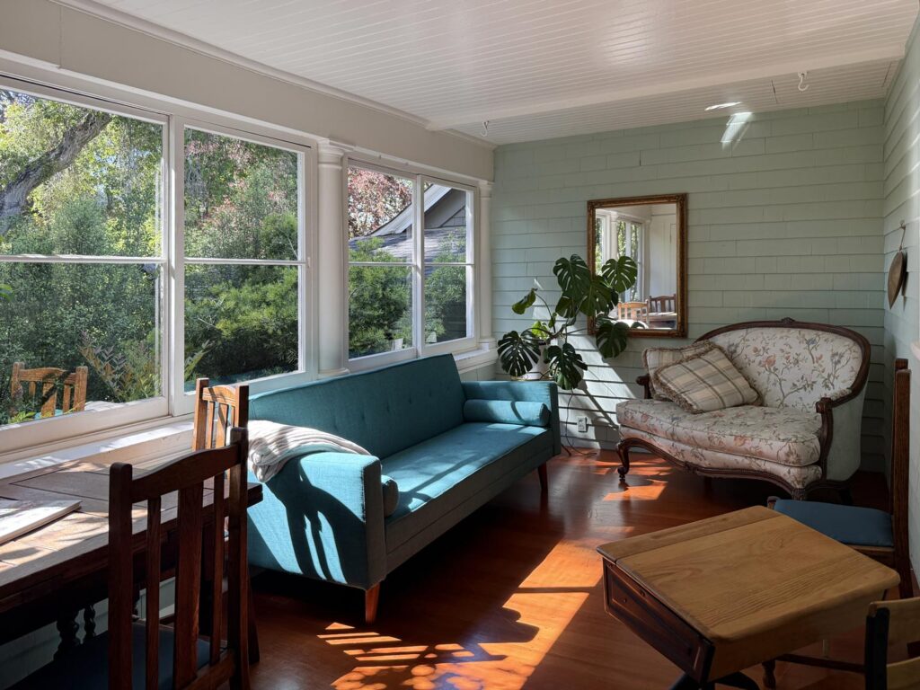 The enclosed sunporch at Sand Rock Farm