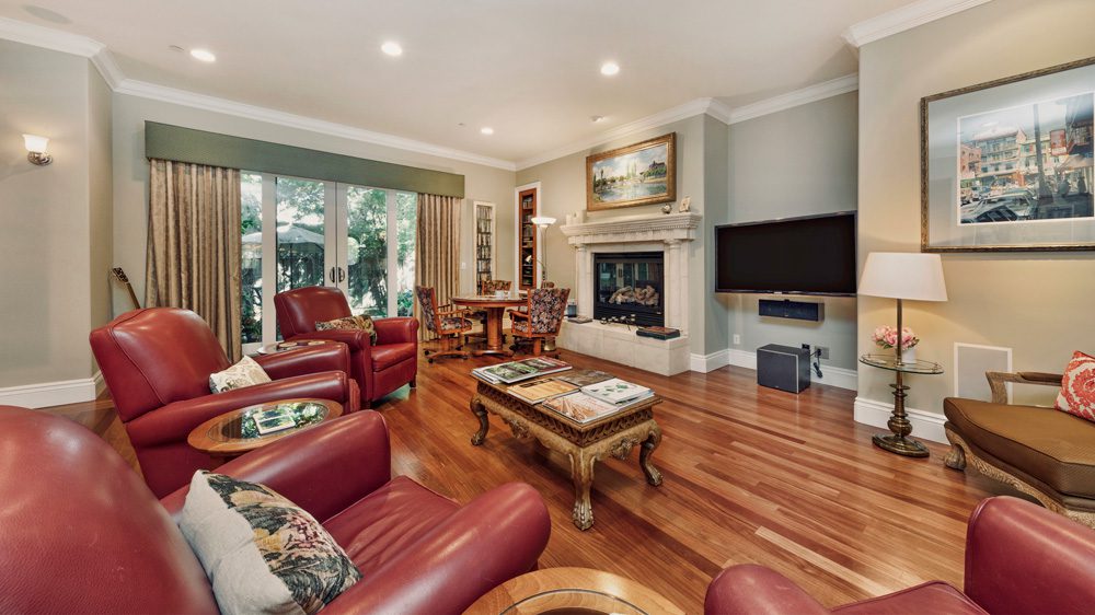 Recliners in the living room of the Atherton Inn