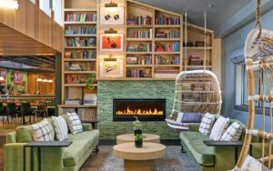 The lobby of the Wayfarer San Luis Obispo