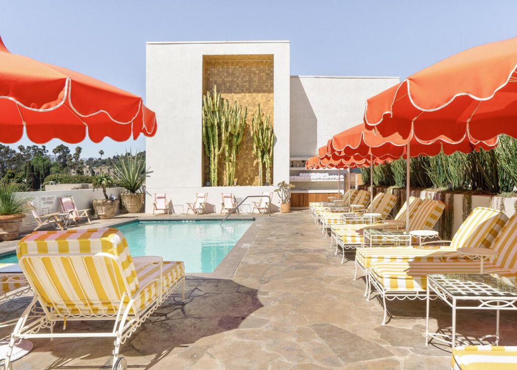 Elevated pool deck at Silver Lake Pool & Inn