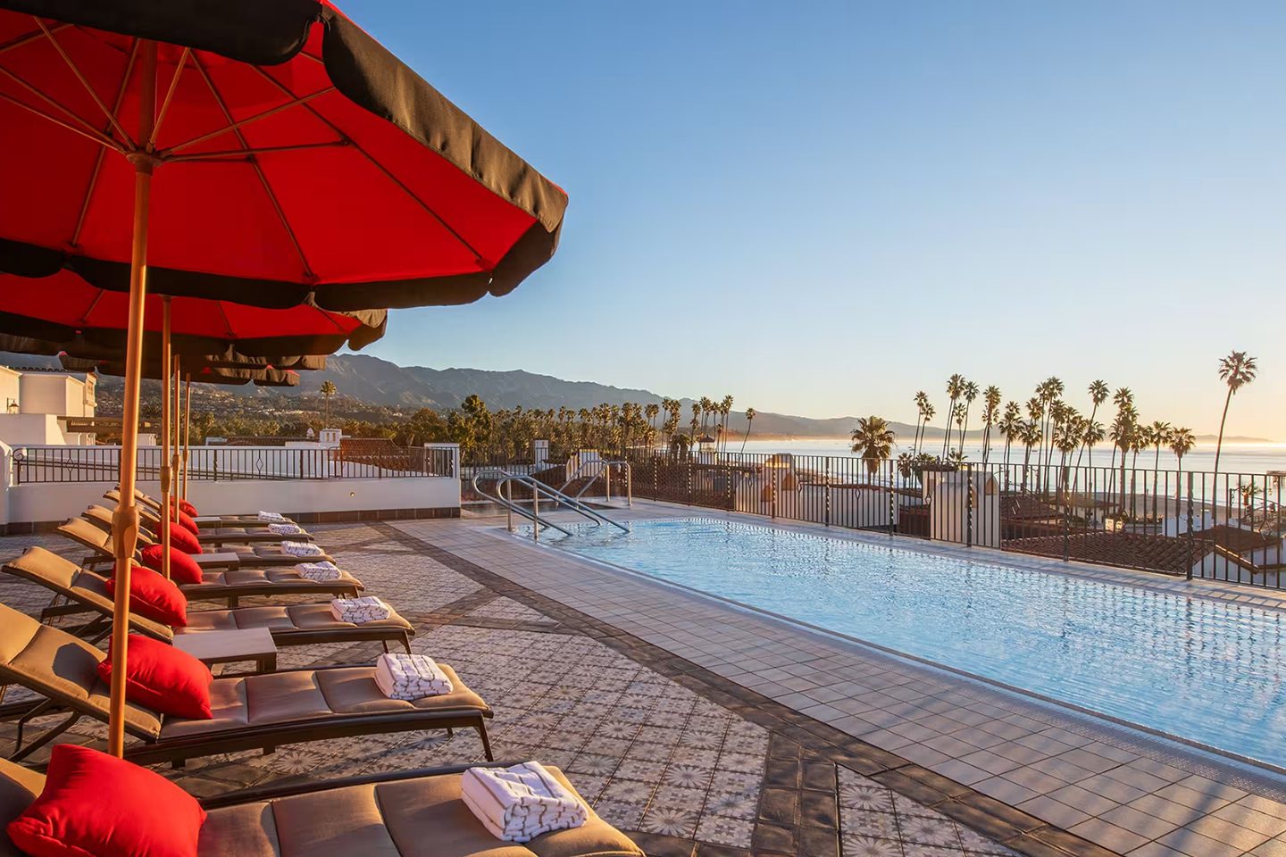 View from the rooftop pool terrace at Hotel Californian