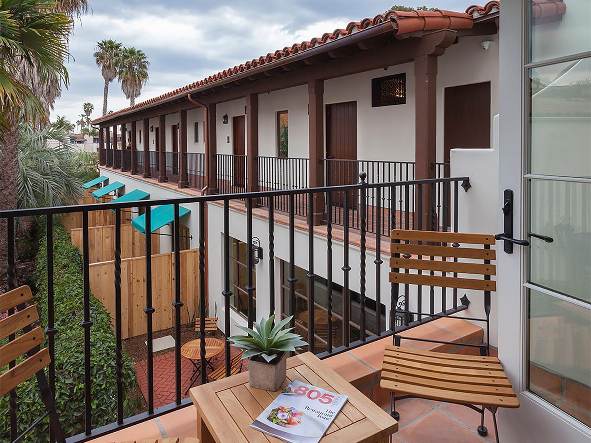 Guest room balcony at La Playa Inn