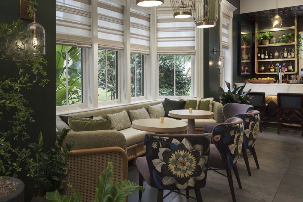 Flora-inspired seating in Terra Lounge at The Steward